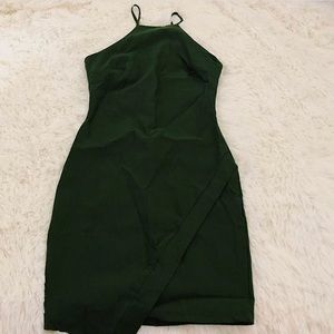 Halter olive green dress